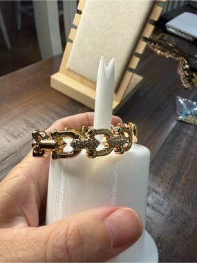 Bomb party hinge cuff Bracelet with Pavé Crystals - Women's Accessory